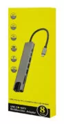 POWERTECH docking station PT-1536, 8 θυρών, USB-C σύνδεση, 87W PD, 100Mbps, γκρι 3