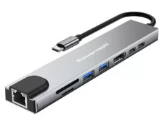 POWERTECH docking station PT-1536, 8 θυρών, USB-C σύνδεση, 87W PD, 100Mbps, γκρι 2 POWERTECH docking station PT-1536, 8 θυρών, USB-C σύνδεση, 87W PD, 100Mbps, γκρι 1