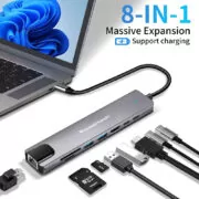 POWERTECH docking station PT-1537, 8 θυρών, USB-C σύνδεση, 100W PD, 1000Mbps, γκρι 6 POWERTECH docking station PT-1537, 8 θυρών, USB-C σύνδεση, 100W PD, 1000Mbps, γκρι 2
