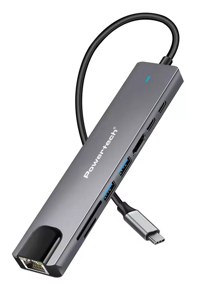 POWERTECH docking station PT-1537, 8 θυρών, USB-C σύνδεση, 100W PD, 1000Mbps, γκρι 3 POWERTECH docking station PT-1537, 8 θυρών, USB-C σύνδεση, 100W PD, 1000Mbps, γκρι