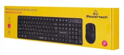 POWERTECH set ασύρματο ποντίκι & πληκτρολόγιο PT-1540, 2.4GHz & Bluetooth, αθόρυβο, μαύρο 5