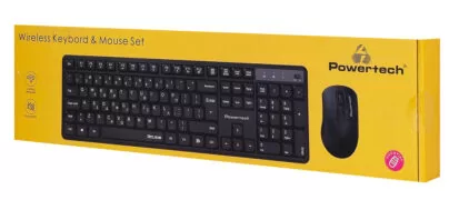 POWERTECH set ασύρματο ποντίκι & πληκτρολόγιο PT-1541, 2.4GHz, αθόρυβο, μαύρο 5