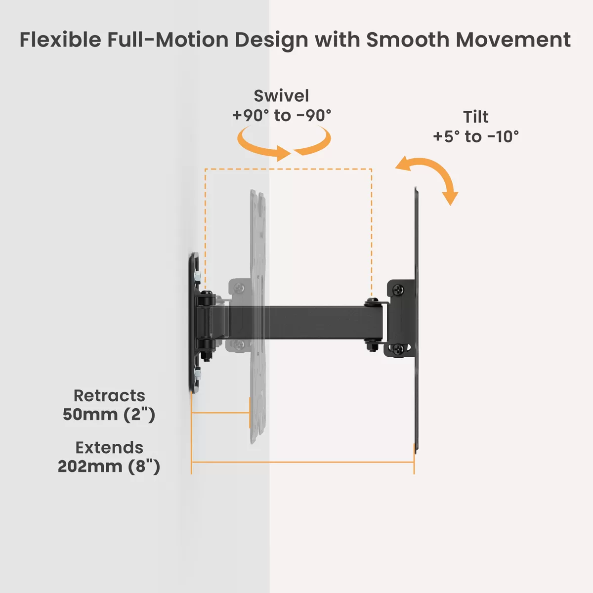 POWERTECH επιτοίχια βάση τηλεόρασης PT-1555, 23-43", έως 30kg, full motion 5 POWERTECH επιτοίχια βάση τηλεόρασης PT-1555, 23-43", έως 30kg, full motion - Image 3