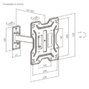 POWERTECH επιτοίχια βάση τηλεόρασης PT-1555, 23-43", έως 30kg, full motion 6