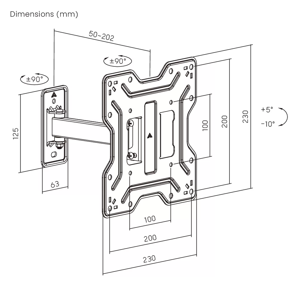 POWERTECH επιτοίχια βάση τηλεόρασης PT-1555, 23-43", έως 30kg, full motion 8 POWERTECH επιτοίχια βάση τηλεόρασης PT-1555, 23-43", έως 30kg, full motion - Image 6
