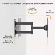POWERTECH επιτοίχια βάση τηλεόρασης PT-1556, 23-43", έως 30kg, full motion 9 POWERTECH επιτοίχια βάση τηλεόρασης PT-1556, 23-43", έως 30kg, full motion 2