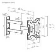 POWERTECH επιτοίχια βάση τηλεόρασης PT-1556, 23-43", έως 30kg, full motion 12 POWERTECH επιτοίχια βάση τηλεόρασης PT-1556, 23-43", έως 30kg, full motion 5