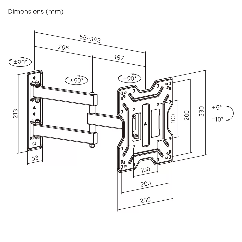 POWERTECH επιτοίχια βάση τηλεόρασης PT-1556, 23-43", έως 30kg, full motion 7 POWERTECH επιτοίχια βάση τηλεόρασης PT-1556, 23-43", έως 30kg, full motion - Image 5