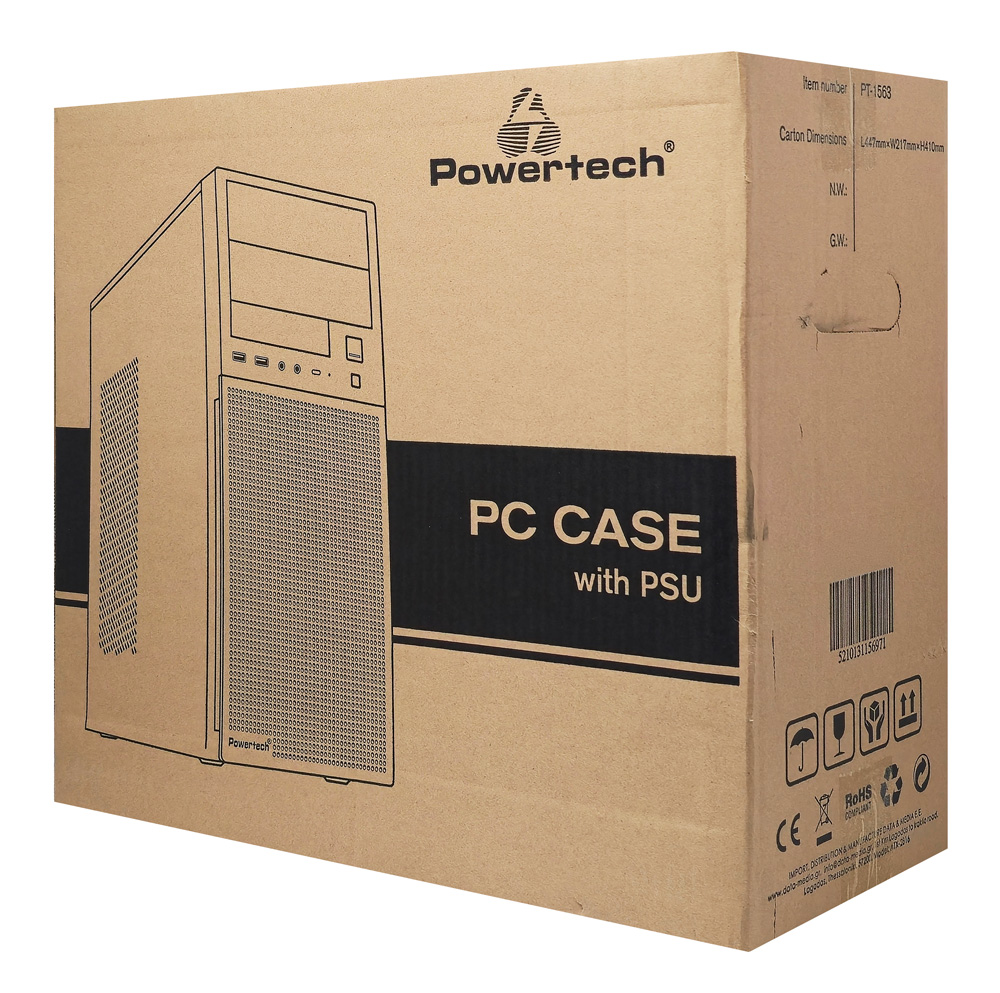 POWERTECH PC Case PT-1563 με 550W PSU, ATX Midi, 376.6x175x408.5mm, μαύρο 9 POWERTECH PC Case PT-1563 με 550W PSU, ATX Midi, 376.6x175x408.5mm, μαύρο - Image 7
