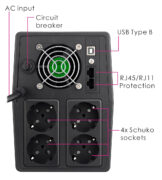 POWERTECH UPS Line Interactive PT-1800LCD με οθόνη, 1800VA, 1080W, 4x Schuko, 2x RJ45/RJ11, USB Type B 6 POWERTECH UPS Line Interactive PT-1800LCD με οθόνη, 1800VA, 1080W, 4x Schuko, 2x RJ45/RJ11, USB Type B 2