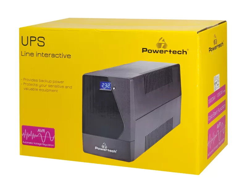 POWERTECH UPS Line Interactive PT-1800LCD με οθόνη, 1800VA, 1080W, 4x Schuko, 2x RJ45/RJ11, USB Type B 5 POWERTECH UPS Line Interactive PT-1800LCD με οθόνη, 1800VA, 1080W, 4x Schuko, 2x RJ45/RJ11, USB Type B - Image 3