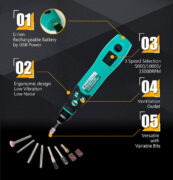 PROSKIT περιστροφικό πολυεργαλείο PT-5205U, 3.7V, 600mah, έως 15000rpm 3