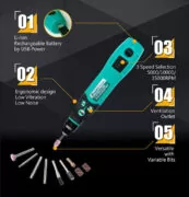 PROSKIT περιστροφικό πολυεργαλείο PT-5205U, 3.7V, 600mah, έως 15000rpm 3