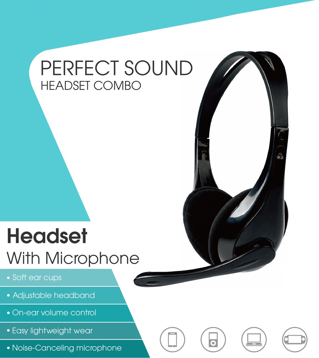 POWERTECH Headphones με μικρόφωνο PT-734 105dB, 40mm, 3.5mm, 1.8m, μαύρο 4 POWERTECH Headphones με μικρόφωνο PT-734 105dB, 40mm, 3.5mm, 1.8m, μαύρο - Image 2
