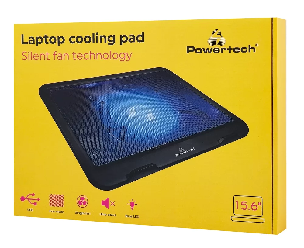 POWERTECH Βάση & ψύξη laptop PT-740 έως 15.6", 125mm fan, LED, μαύρο 4 POWERTECH Βάση & ψύξη laptop PT-740 έως 15.6", 125mm fan, LED, μαύρο - Image 3