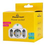 POWERTECH αντάπτορας ρεύματος PT-816 με προστασία υπέρτασης, 1x schuko, 2x euro, 16A, λευκός 5 POWERTECH αντάπτορας ρεύματος PT-816 με προστασία υπέρτασης, 1x schuko, 2x euro, 16A, λευκός 2