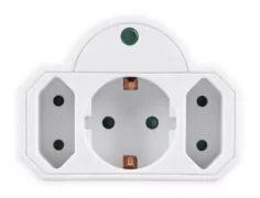 POWERTECH αντάπτορας ρεύματος PT-816 με προστασία υπέρτασης, 1x schuko, 2x euro, 16A, λευκός 1