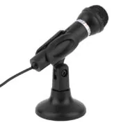 POWERTECH μικρόφωνο PT-859, με βάση, δυναμικό, 3.5mm, μαύρο 4