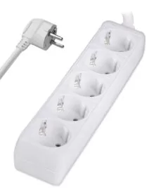 POWERTECH πολύπριζο PT-869, 5x schuko, 16A, 1.5m, λευκό