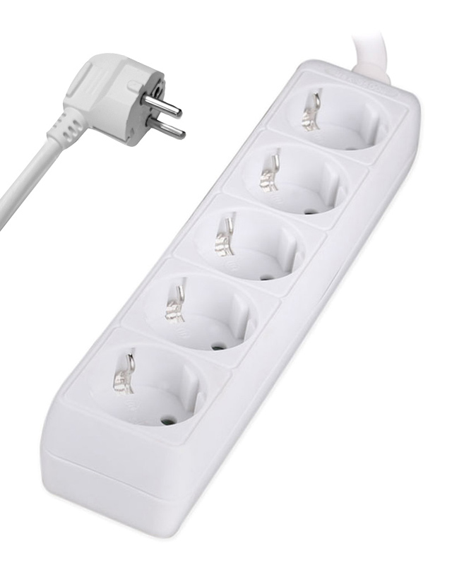 POWERTECH πολύπριζο PT-869, 5x schuko, 16A, 1.5m, λευκό 3 POWERTECH πολύπριζο PT-869, 5x schuko, 16A, 1.5m, λευκό