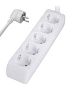 POWERTECH πολύπριζο PT-871, 5x schuko, 16A, 3m, λευκό 1 POWERTECH πολύπριζο PT-871, 5x schuko, 16A, 3m, λευκό