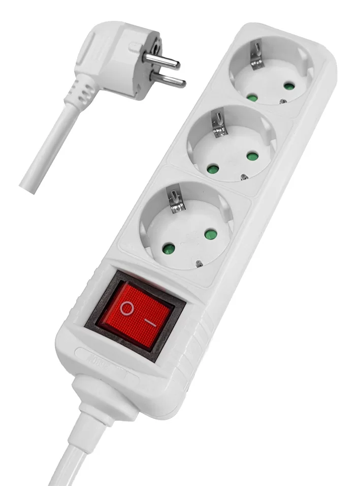 POWERTECH πολύπριζο PT-873, 3x schuko, 16A, 1.5m, λευκό 3 POWERTECH πολύπριζο PT-873, 3x schuko, 16A, 1.5m, λευκό