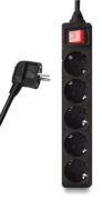 POWERTECH πολύπριζο PT-875, 5x schuko, 16A, 1.5m, μαύρο 1