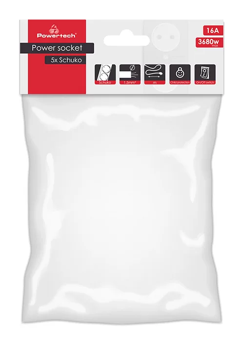 POWERTECH πολύπριζο PT-877, 5x schuko, 16A, 3m, μαύρο 4 POWERTECH πολύπριζο PT-877, 5x schuko, 16A, 3m, μαύρο - Image 2