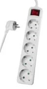 POWERTECH πολύπριζο PT-878, 5x schuko, 16A, 5m, λευκό 1