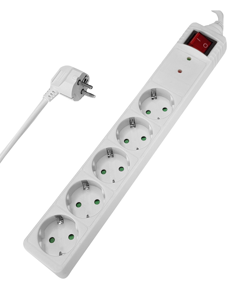 POWERTECH πολύπριζο ασφαλείας PT-880, 5x schuko, 16A, 1.5m, λευκό 3 POWERTECH πολύπριζο ασφαλείας PT-880, 5x schuko, 16A, 1.5m, λευκό
