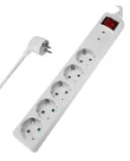 POWERTECH πολύπριζο ασφαλείας PT-882, 5x schuko, 16A, 3m, λευκό 1