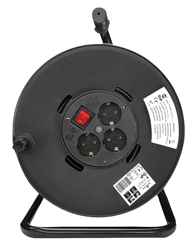 POWERTECH μπαλαντέζα με βάση PT-917, 3x schuko, 16A, 50m, μαύρη 3 POWERTECH μπαλαντέζα με βάση PT-917, 3x schuko, 16A, 50m, μαύρη