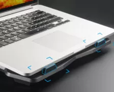 POWERTECH Βάση & ψύξη laptop PT-930, έως 15.6", 2x 125mm fan, LED, μαύρο 4