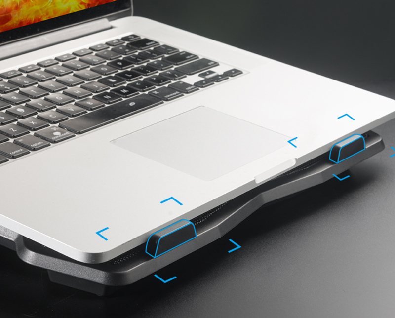 POWERTECH Βάση & ψύξη laptop PT-930, έως 15.6", 2x 125mm fan, LED, μαύρο 6 POWERTECH Βάση & ψύξη laptop PT-930, έως 15.6", 2x 125mm fan, LED, μαύρο - Image 4