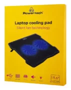 POWERTECH Βάση & ψύξη laptop PT-930, έως 15.6", 2x 125mm fan, LED, μαύρο 5