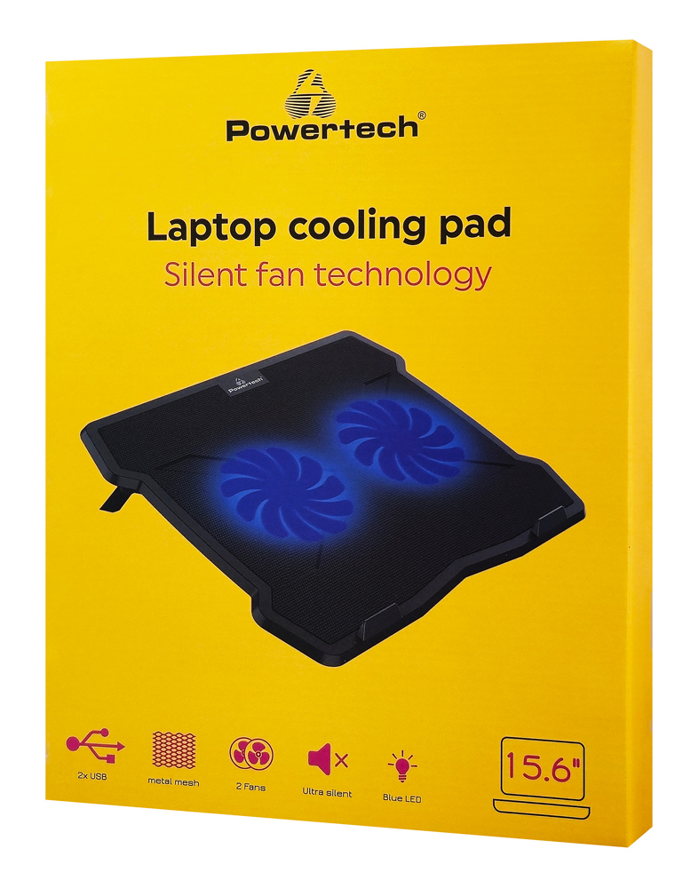 POWERTECH Βάση & ψύξη laptop PT-930, έως 15.6", 2x 125mm fan, LED, μαύρο 7 POWERTECH Βάση & ψύξη laptop PT-930, έως 15.6", 2x 125mm fan, LED, μαύρο - Image 5