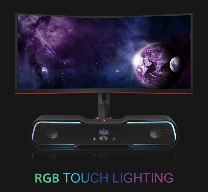POWERTECH gaming soundbar PT-974, 10W RMS, Bluetooth, 3.5mm, RGB, μαύρο 4 POWERTECH gaming soundbar PT-974, 10W RMS, Bluetooth, 3.5mm, RGB, μαύρο - Image 2