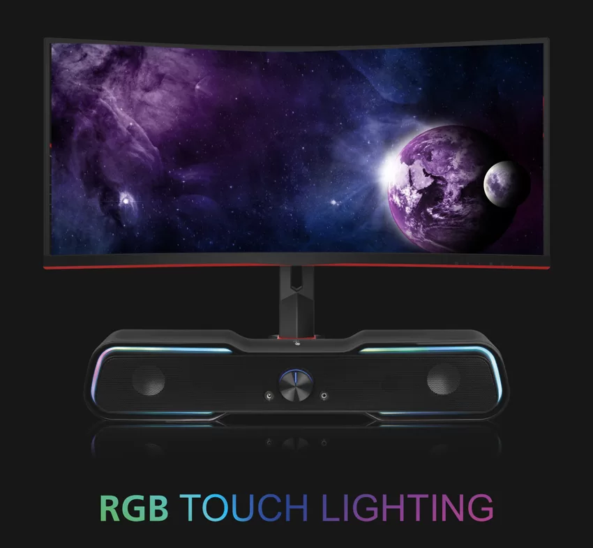 POWERTECH gaming soundbar PT-974, 10W RMS, Bluetooth, 3.5mm, RGB, μαύρο 4 POWERTECH gaming soundbar PT-974, 10W RMS, Bluetooth, 3.5mm, RGB, μαύρο - Image 2