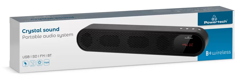 POWERTECH soundbar PT-986, 10W RMS, TWS, FM, 1200mAh, μαύρο 6 POWERTECH soundbar PT-986, 10W RMS, TWS, FM, 1200mAh, μαύρο - Image 4