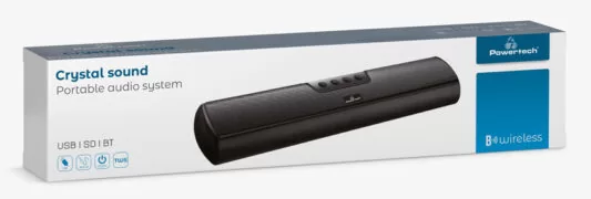 POWERTECH soundbar PT-989, 20W RMS, TWS, 3600mAh, μαύρο 3