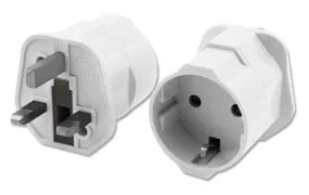 POWERTECH αντάπτορας ρεύματος PT-991, UK σε German type, 13A, λευκός