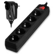 POWERTECH πολύπριζο ασφαλείας PT-994, 5+1 θέσεων schuko, 16A, 2m, μαύρο 1