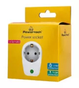 POWERTECH αντάπτορας ρεύματος PT-996, 1 θέση schuko, 16A, 3680W, λευκός 2