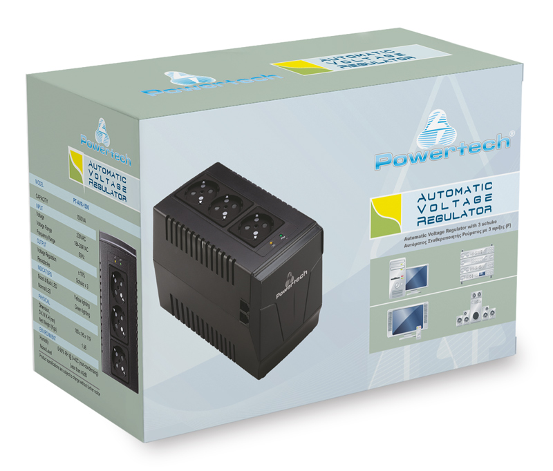 POWERTECH σταθεροποιητής ρεύματος PT-AVR-1500, 1500VA, 3x έξοδοι πρίζας 5 POWERTECH σταθεροποιητής ρεύματος PT-AVR-1500, 1500VA, 3x έξοδοι πρίζας - Image 3