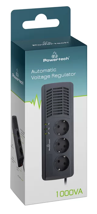 POWERTECH σταθεροποιητής ρεύματος PT-AVR1000I, 1000VA/500W, 3x schuko 5 POWERTECH σταθεροποιητής ρεύματος PT-AVR1000I, 1000VA/500W, 3x schuko - Image 3