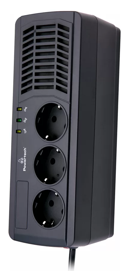 POWERTECH σταθεροποιητής ρεύματος PT-AVR1000I, 1000VA/500W, 3x schuko 3 POWERTECH σταθεροποιητής ρεύματος PT-AVR1000I, 1000VA/500W, 3x schuko
