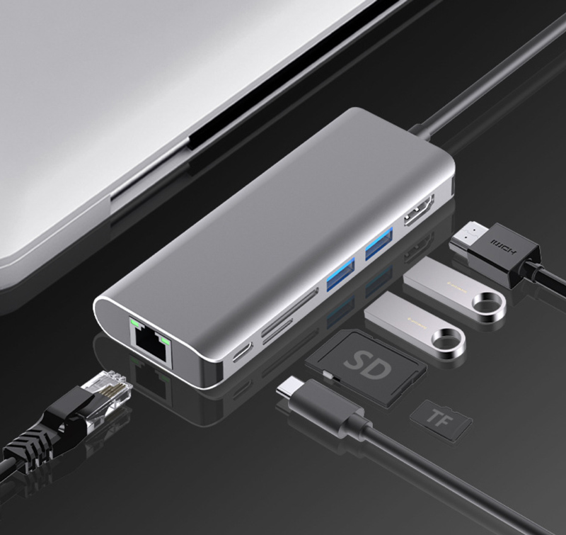 POWERTECH docking station PTH-112, 7 θυρών, USB-C σύνδεση, 100W PD, γκρι 4 POWERTECH docking station PTH-112, 7 θυρών, USB-C σύνδεση, 100W PD, γκρι - Image 2