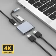 POWERTECH docking station PTH-113, 4 θυρών, USB-C, 4K, 100W, γκρι 6 POWERTECH docking station PTH-113, 4 θυρών, USB-C, 4K, 100W, γκρι 2