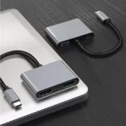 POWERTECH docking station PTH-113, 4 θυρών, USB-C, 4K, 100W, γκρι 7 POWERTECH docking station PTH-113, 4 θυρών, USB-C, 4K, 100W, γκρι 3