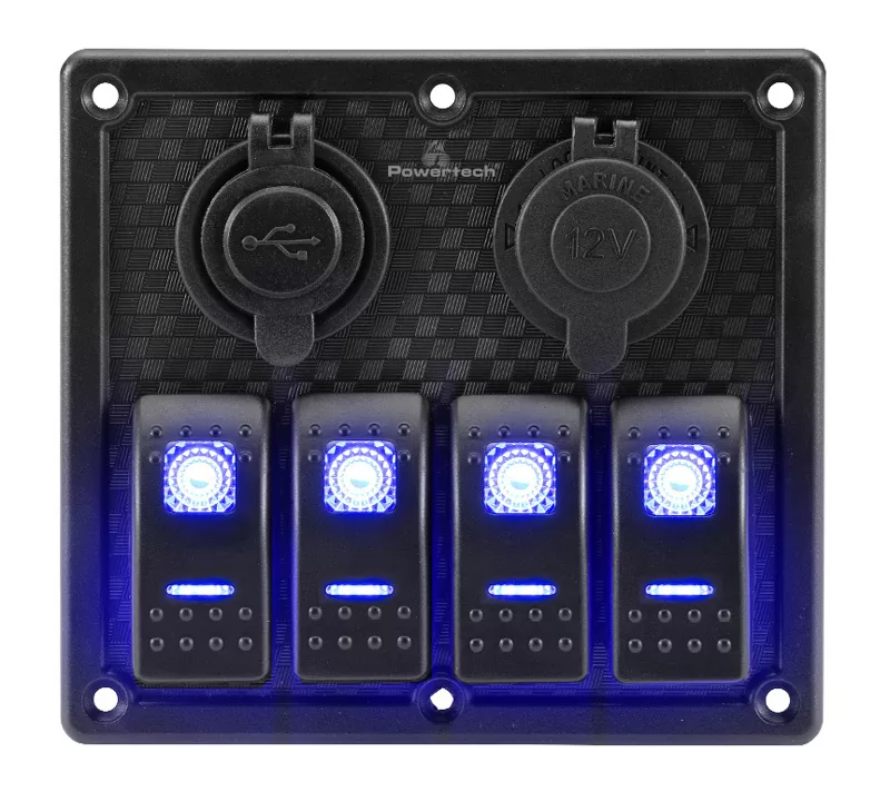 POWERTECH πάνελ σκαφών & οχημάτων PTL-017, πρίζα 12V/2x USB/4x διακόπτες 4 POWERTECH πάνελ σκαφών & οχημάτων PTL-017, πρίζα 12V/2x USB/4x διακόπτες - Image 2